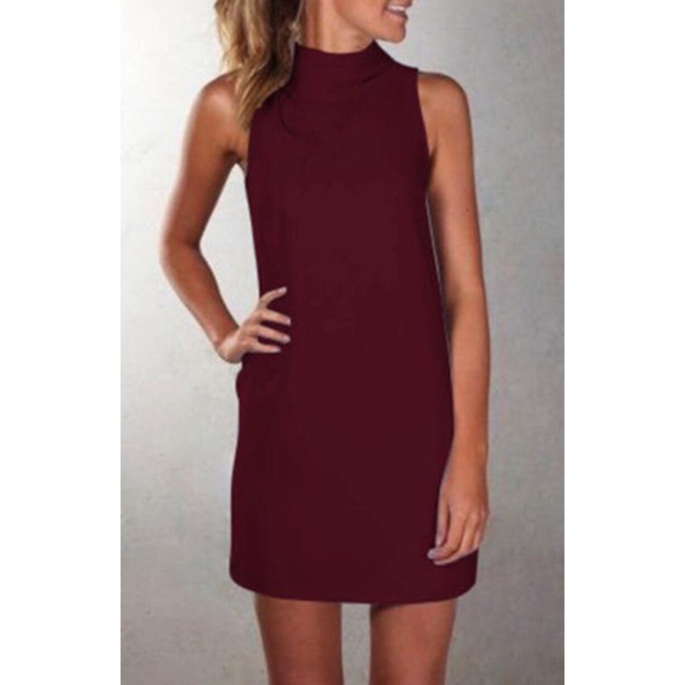 VeniDress Simple Turtleneck Mini Dress